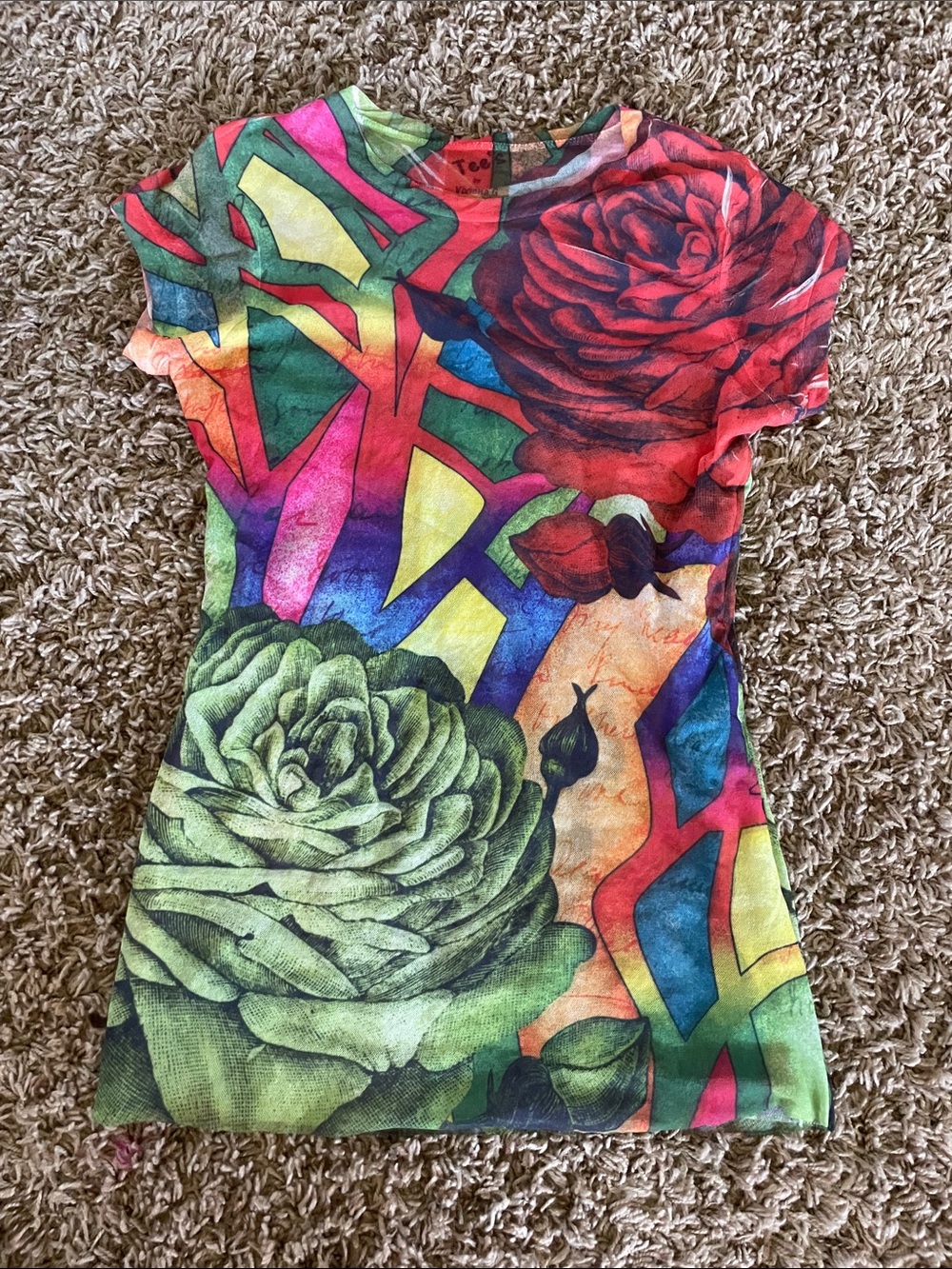 Tee’s by Viviana G Multi-Color Floral Graphic Women’s Tee